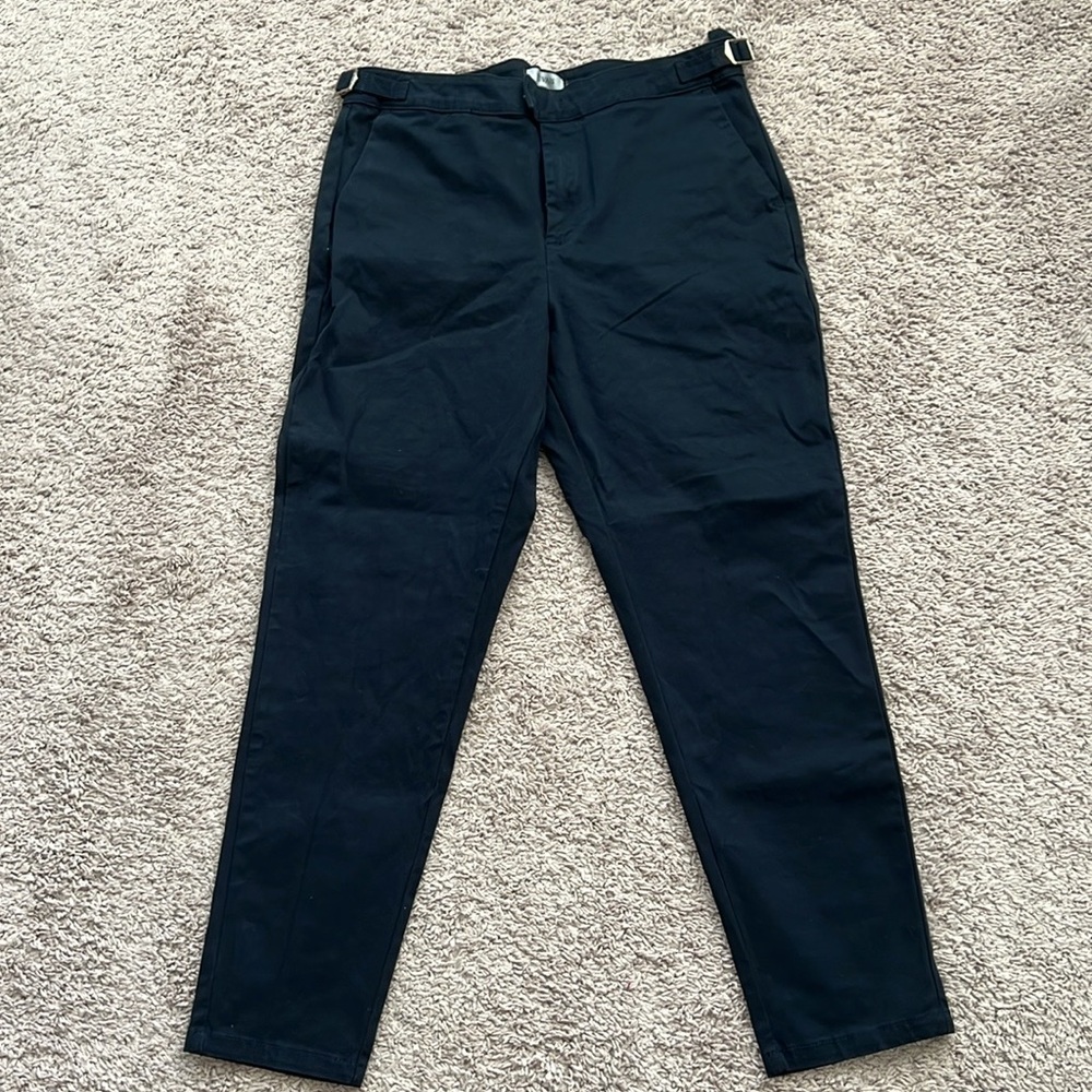 Men’s Mauvais Black Skinny Pants with side buckle details